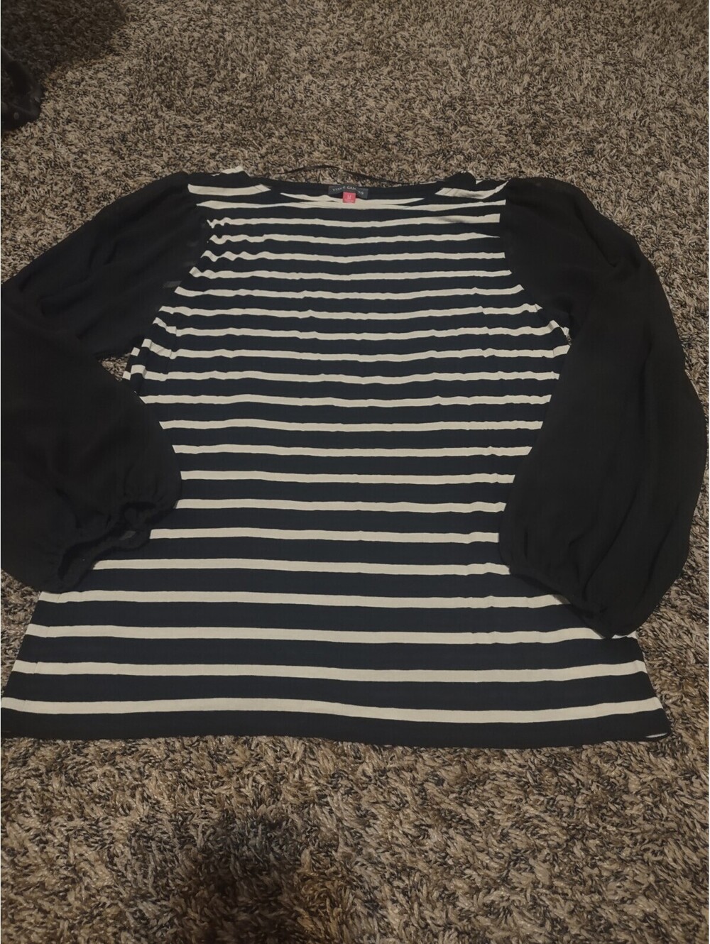 Vince Camuto Black And White Long sleeve Blouse Size M